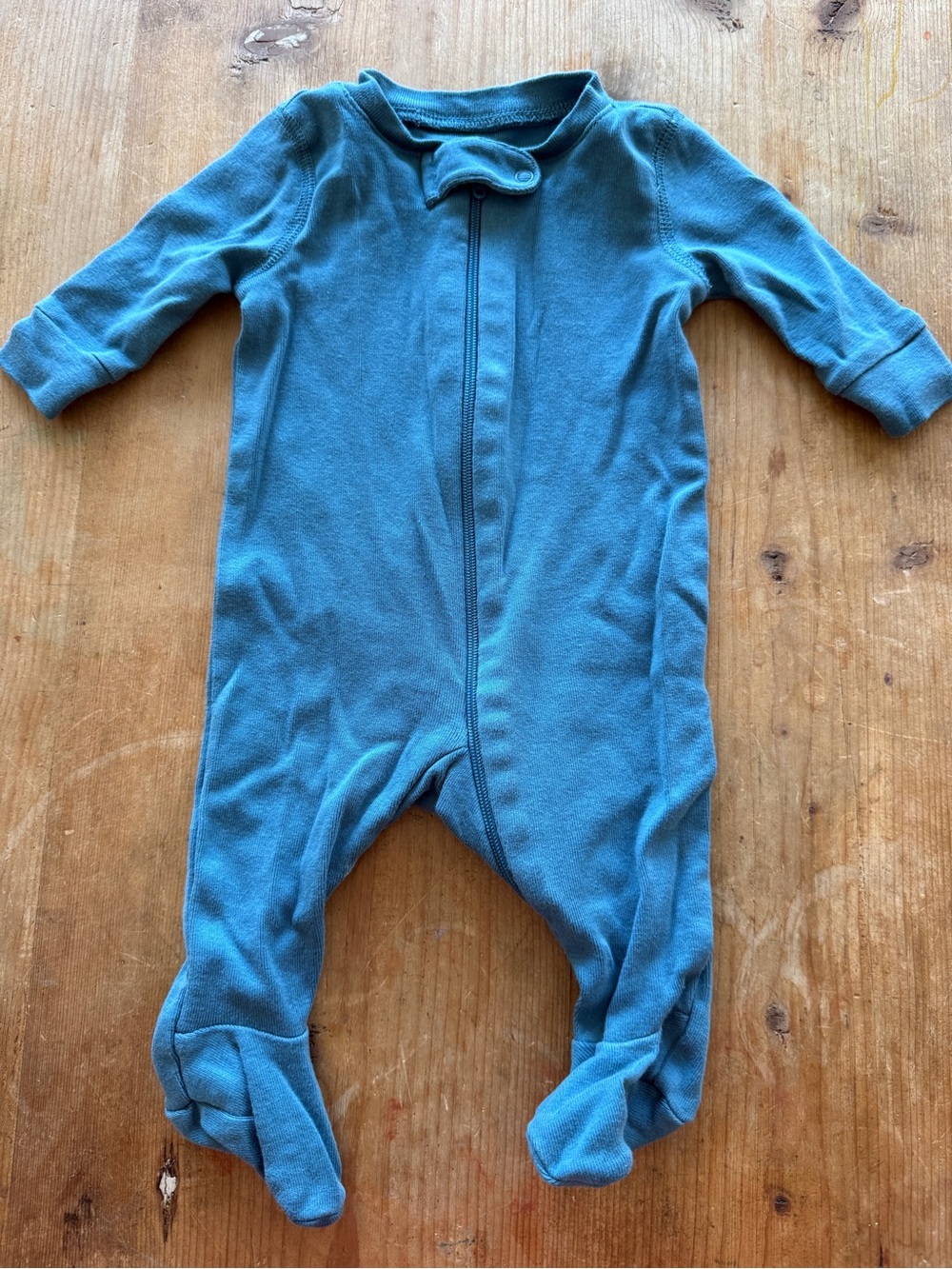 Primary Baby Organic Zip Footie Blue